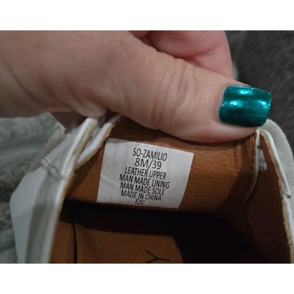 Sole Society Women's SO-Zamilio White‎ Platform Leather Sneaker Size 8M.  EUC!!